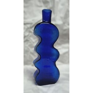 Blenko 9616L puzzle‎ vase cobalt blue designer Matt Carter 1990's collectible
